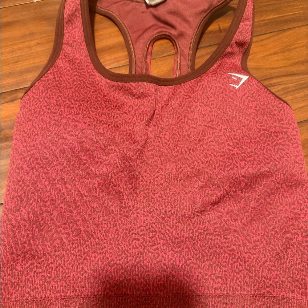 Gymshark Berry Seamless Ribbed Crop Tank and High-Waist Leggings Set - Picture 12 of 13
